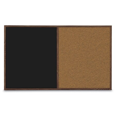 United Visual Products Enclosed Corkboard, 1 Door, 18"x24", 4" Fra UV3400-SATIN-BLACK